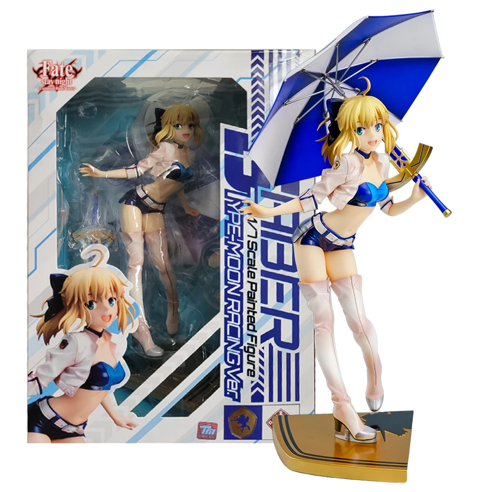 

24CM Anime Fate/Stay Night Unlimited Blade Works Altria Pendragon Saber Figure TypeMoon Racing ver 1/7 Model Toy Doll Figure