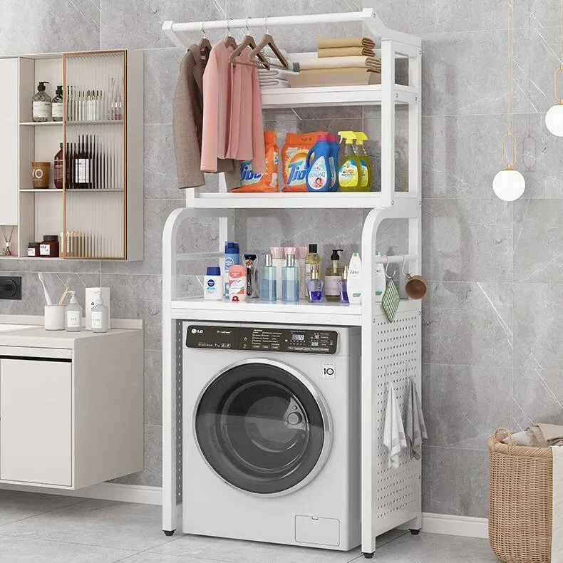 No punching toilet, locker, shelf above bathroom, multi-layer washing machine floor rack, washbasin storage rack