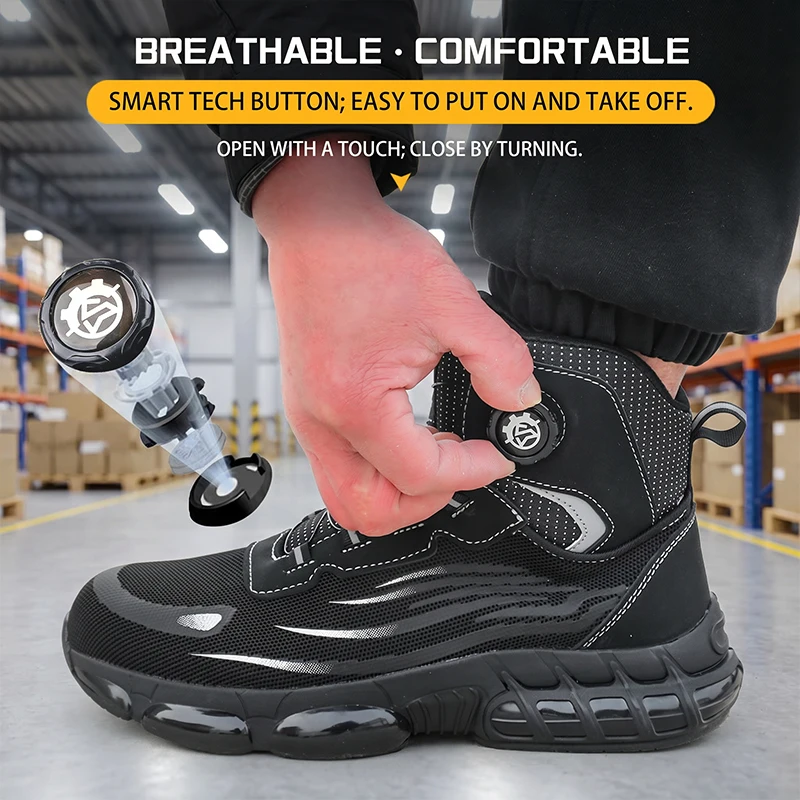 Four season men's and women's anti smashing and anti piercing comfortable safety shoes, mining boots, work shoes, construction