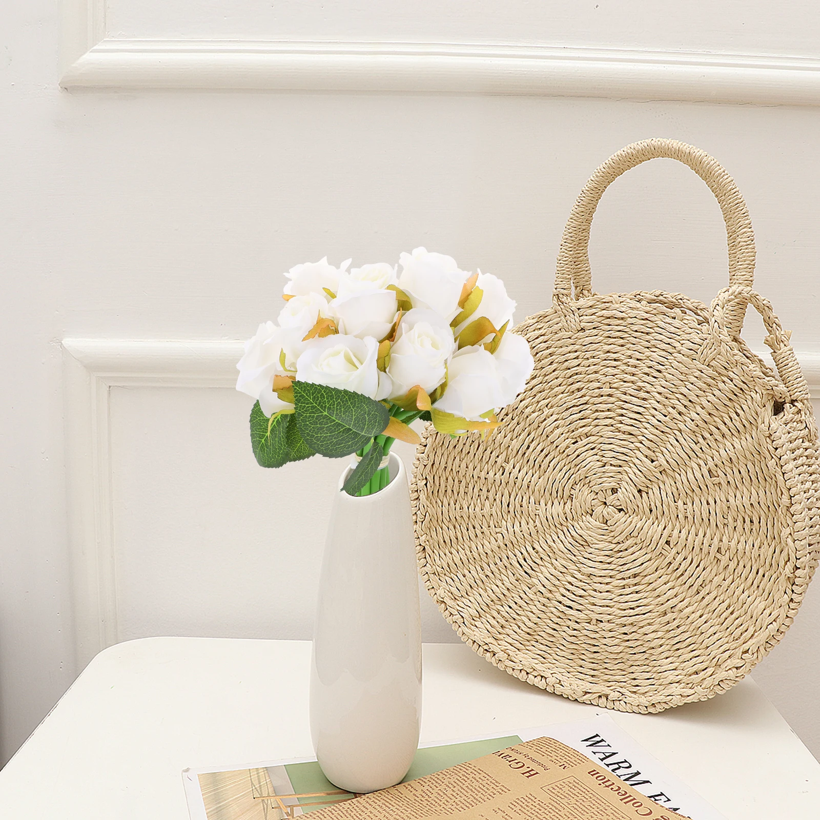 

Lifelike Rose Bridal Bouquet Wedding Party Photo Prop Artificial Flower Decor Simulation Rose Bouquet Bridal Flower