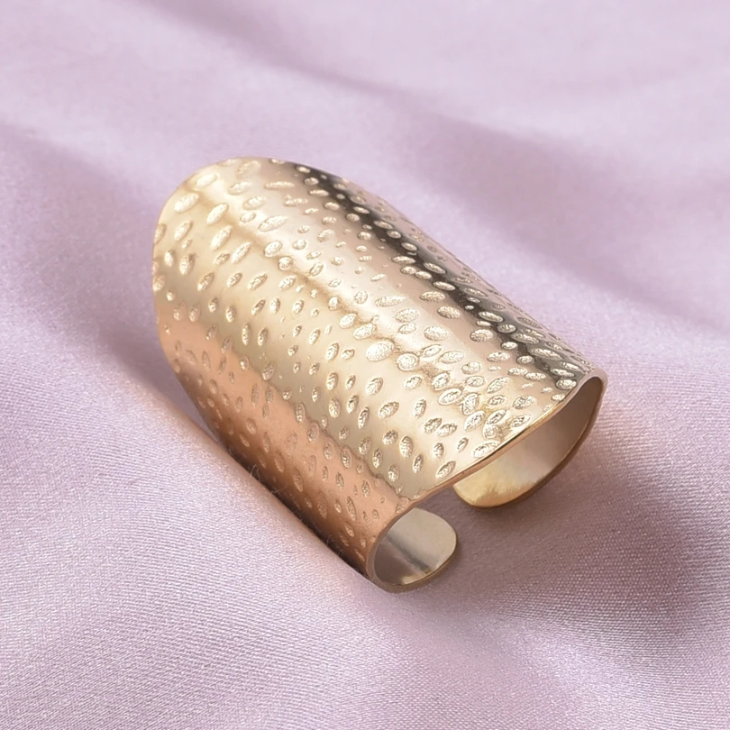 Chunky nierówności szeroki pierścień otwarte pierścienie ze stali nierdzewnej dla kobiet mężczyzn akcesoria indyjska biżuteria Vintage Finger Bague Femme prezent — zdjęcie 5