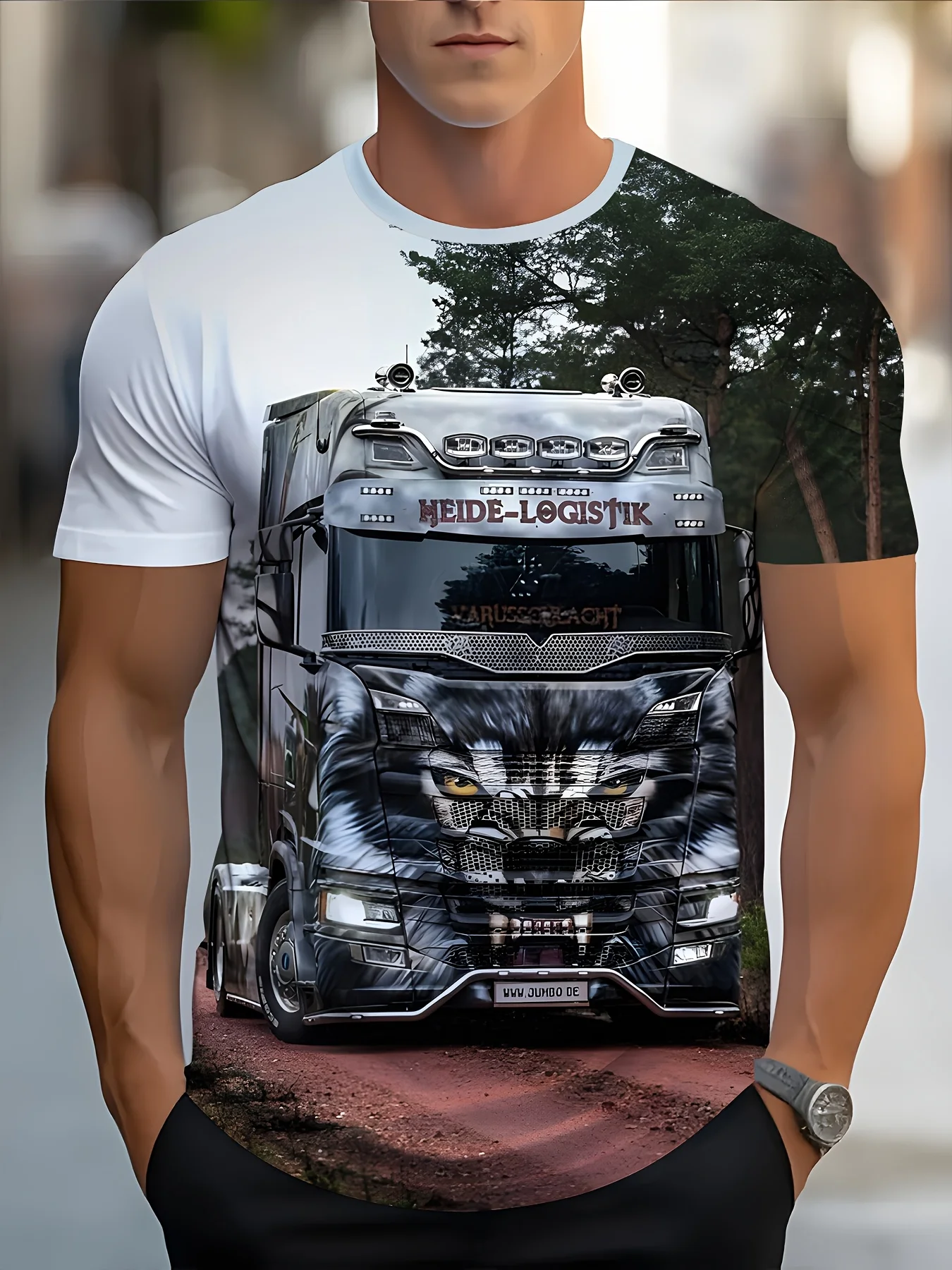 

Summer 3D Printed Short Sleeve Truck Graphic - 2025 Fashion Men's T-Shirt - Quick Drying and Breathable - Loose Fit Garment