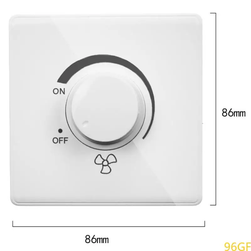 96GF زر الجدار باهت تبديل الإضاءة الإضاءة مفتاح التحكم في سرعة مروحة التحكم