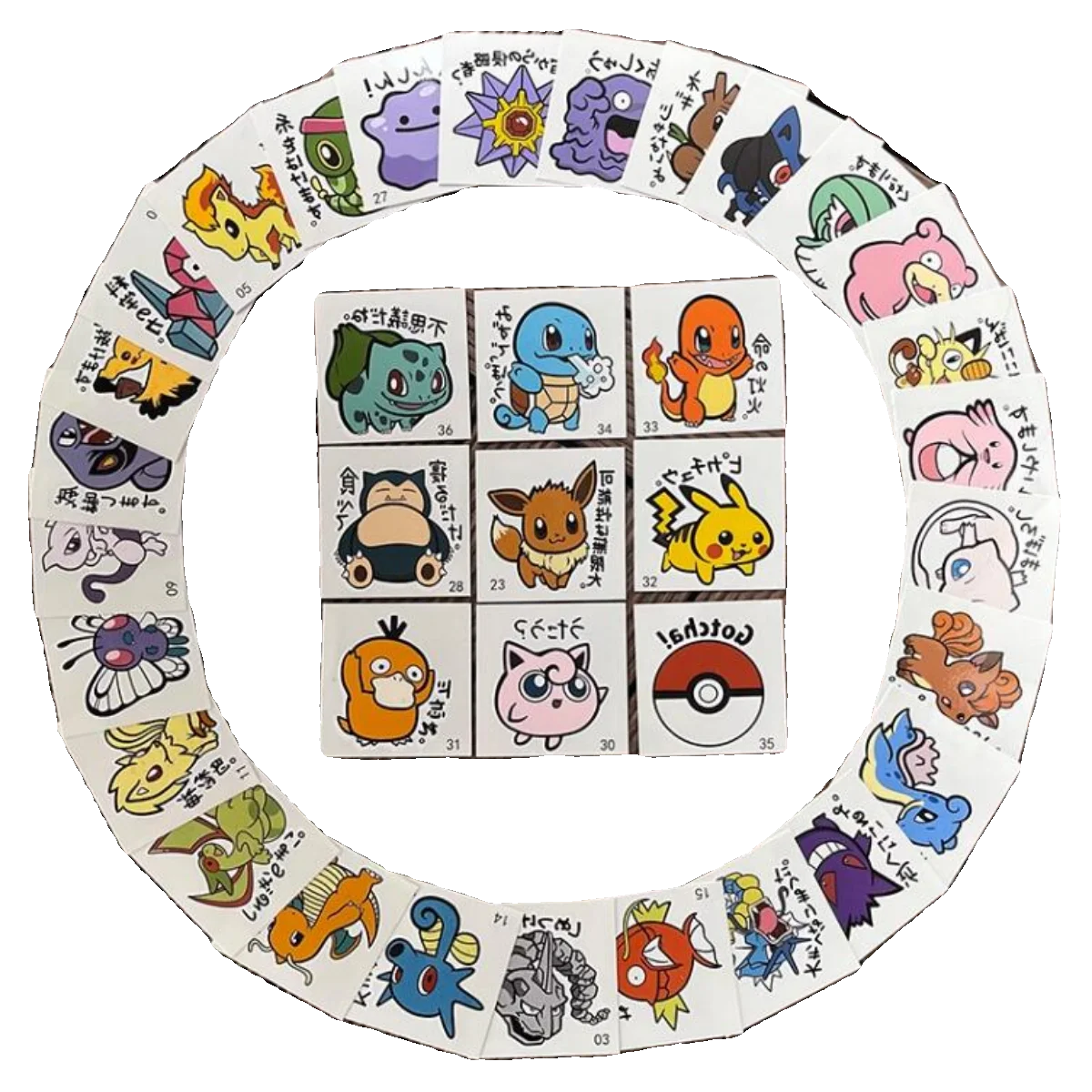 Pokémon Anime Peripherals Kawaii Pikachu Charmander Jigglypuff Mewtwo Cartoon Waterproof Decorate DIY Lasting  Tattoo Stickers