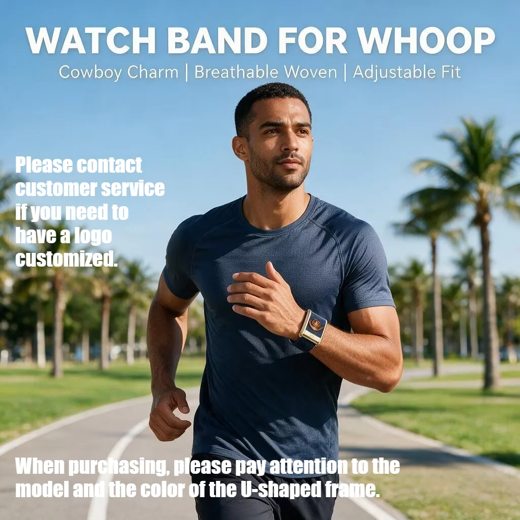 New Compatible with WHOOP 5.0 MG Western Cowboy Hat W Print Nylon Woven Replacement Wristband