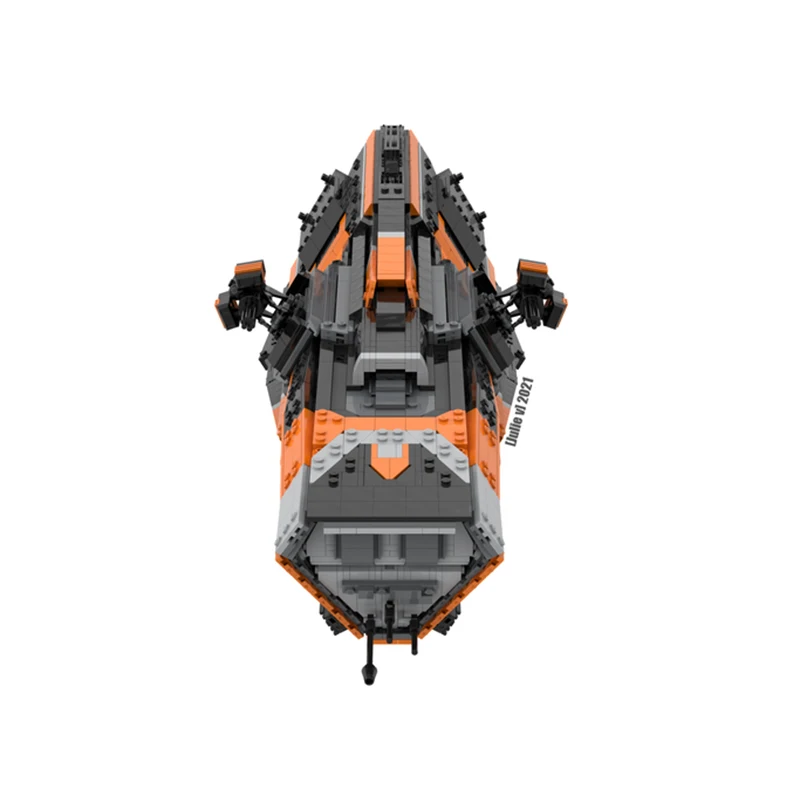 Space War Serie MOC-66577 Patrol Warship Baustein Partikel Technologie Montage DIY Modell Bildung Kind Puzzle Ziegel Spielzeug