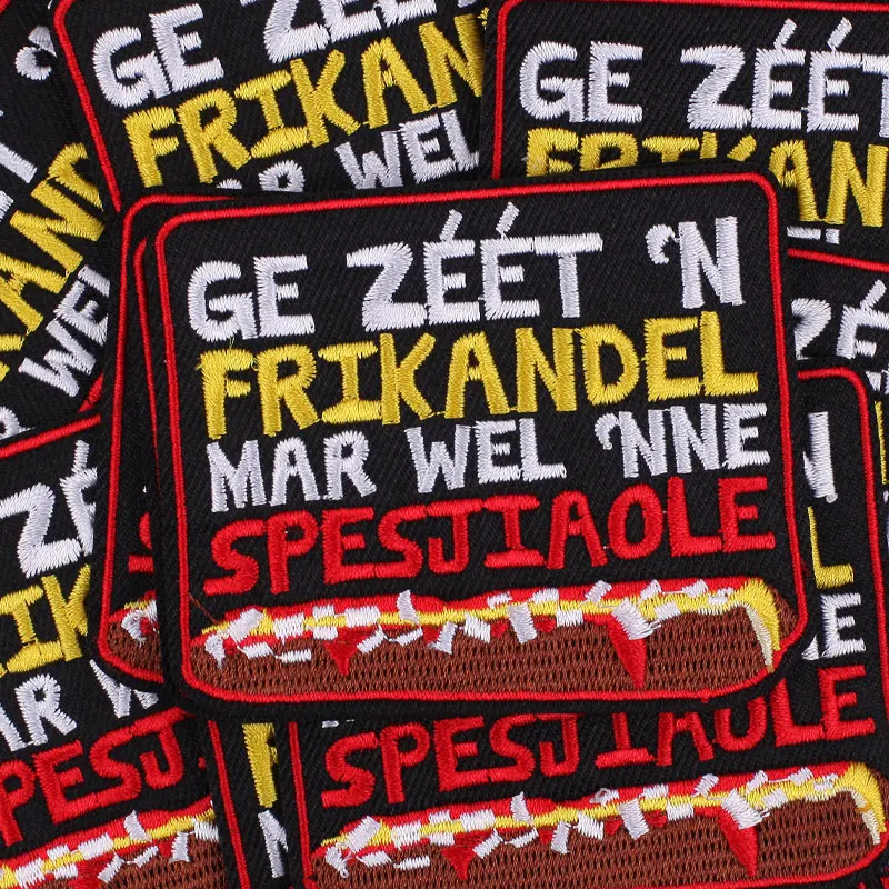 Oeteldonk-Insignes de patch de grenouille d\'emblème de carnaval pour des pays-bas, fer sur des patchs de broderie pour des vêtements, autocollants