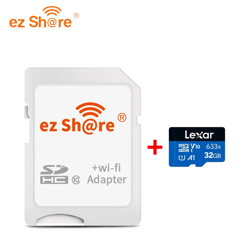 EZ Share SD Wifi Card Adapter for Class10 Wireless for Micro SDHC Memory Card flash available for canon DSLR+Lexar 633x 32GB