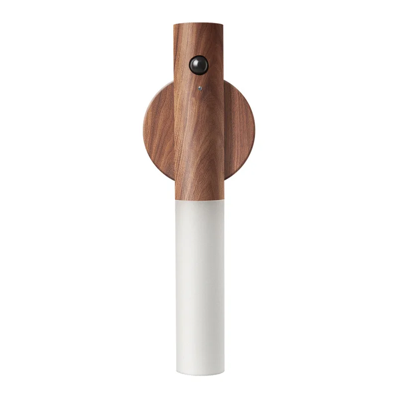 Hout Draadloze Usb Led Nachtlampje Wandlamp Oplaadbare Sensor Nachtlampje