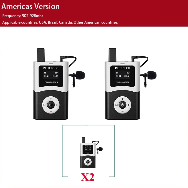 Retekess T130U Accessoires Draadloos Radiogids Systeem Draadloze Audio Zender, Ontvanger, Microfoon Voor Toerisme, Conferenties
