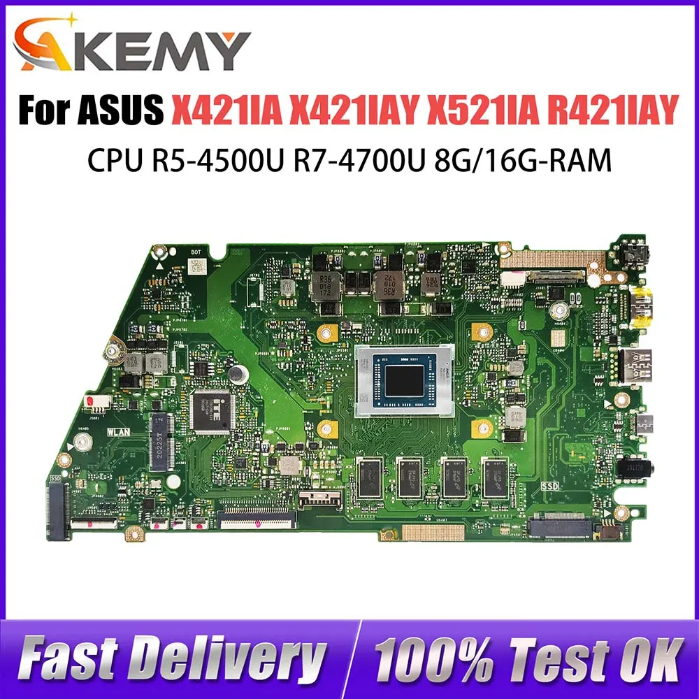 

X421IA Notebook Mainboard For ASUS Vivo Book X421IAY X521IA R421IAY Laptop Motherboard With CPU R5-4500U R7-4500U 8G/16G-RAM