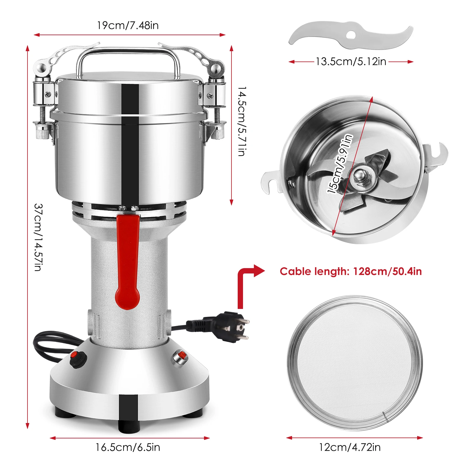 150g Electric Coffee Grinder Stainless Steel Coffee Beans Nuts Spices Grain Herbal Powder Mixer Grinder Spices Grains Crusher