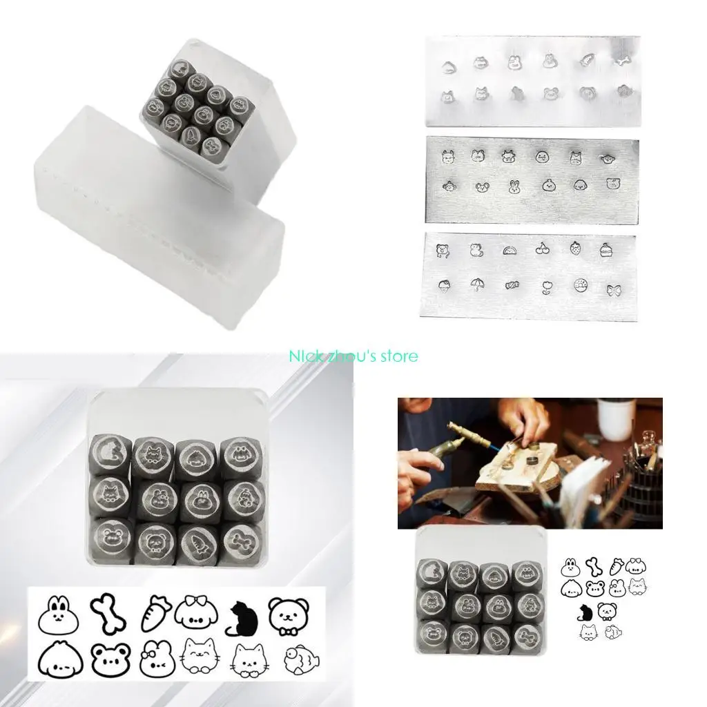 

E15E Metal Chisels Set Jewelry Carving Tool Metal Chisels Steel Texture for Jewelry