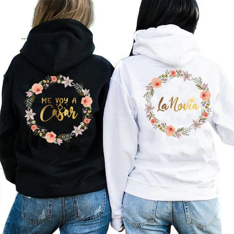 Spanish Bride Team Pullover Hoodies Bachelorette Bridal Shower Wedding Party Clothing Outerwears Bridesmaid Women's Sweatshirts