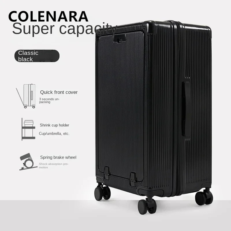 COLENARA Suitcase on Wheels ABS+PC Aluminum Frame Trolley Case 24\