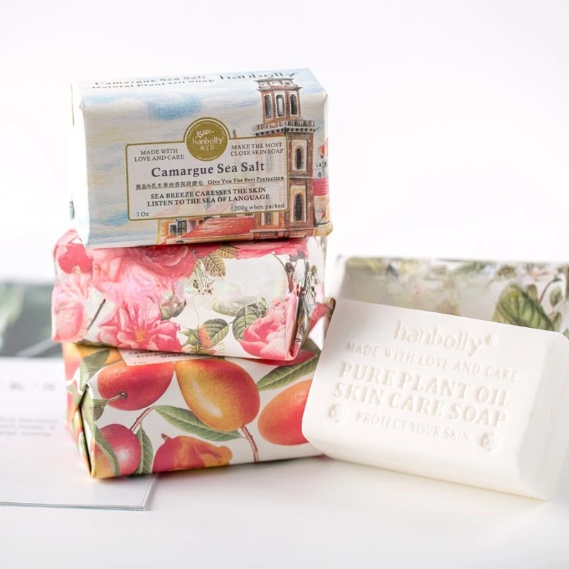 Hanbolly French Perfume Mill Soap, Handmade Scented Bathing Bar for Travel Gifts & Skin Care