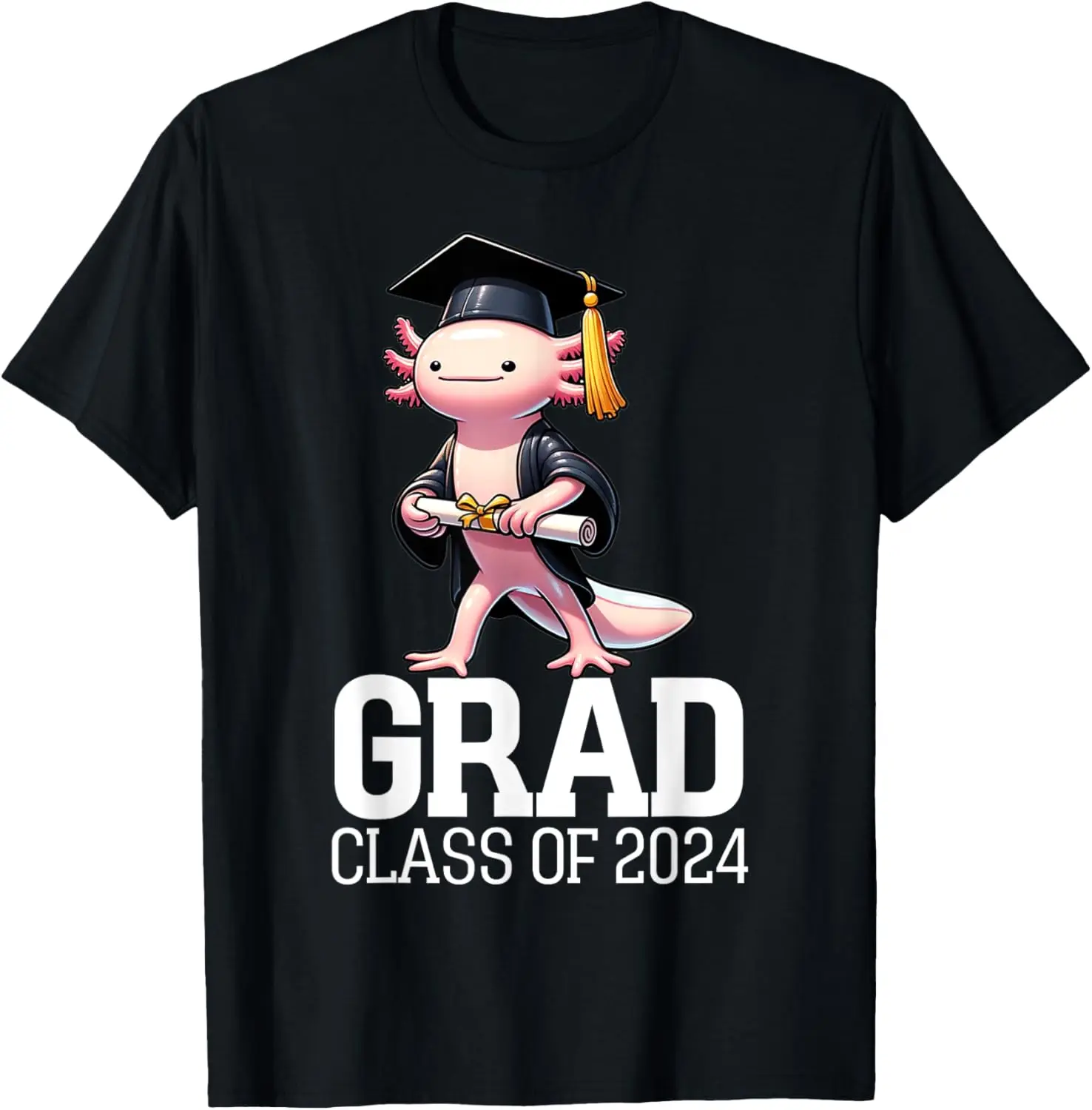 Grad Class Of 2024 Axolotl Funny Graduation Graduated Kids T-Shirt