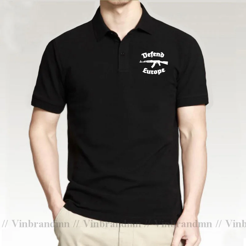 Defend Europe Polo T Shirt Immigrant Islam Creative Custom Design AK 47 AK47 Print Polo Shirts For Men Women Cool Polo Shirt Man