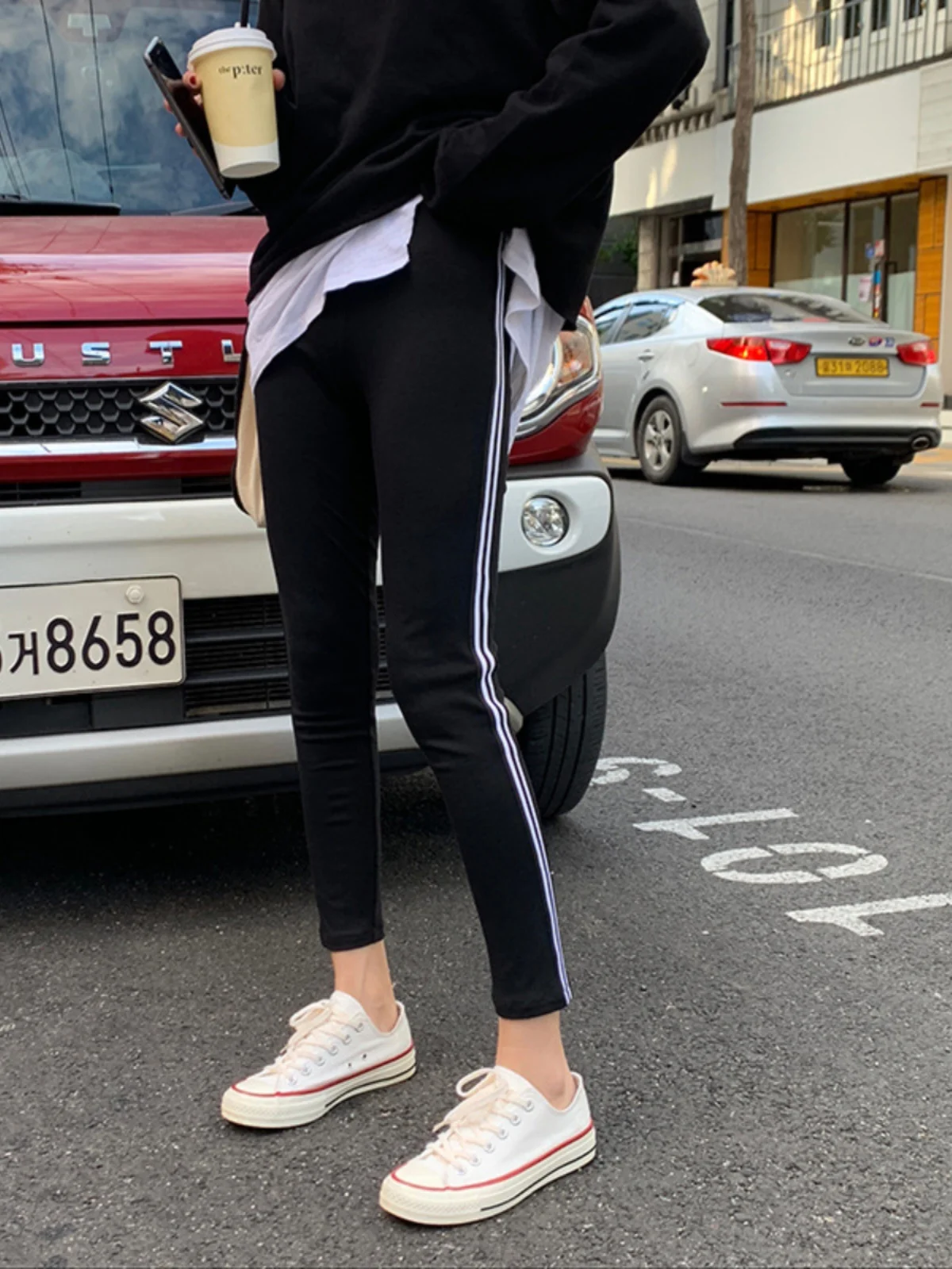 Pantaloni fitn in cotone East Gate Pantaloni elastici dimagranti da donna Autunno Nuovi pantaloni a strati base Sle Pantaloni casual Seven/Nove