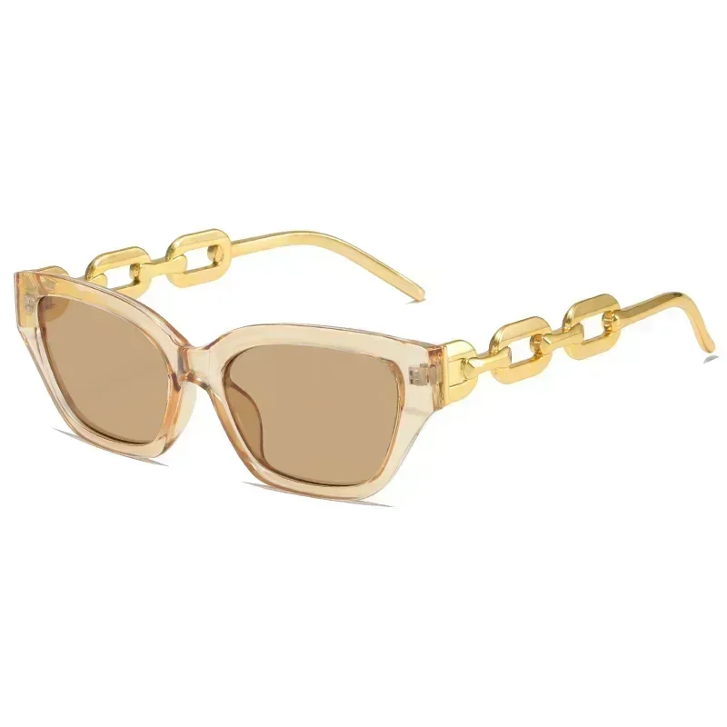 2024 New Fashion Cat Eye Sunglasses Women Vintage Brand Designer Glasses Black Sun Glasses Female UV400 Golden Eyewear