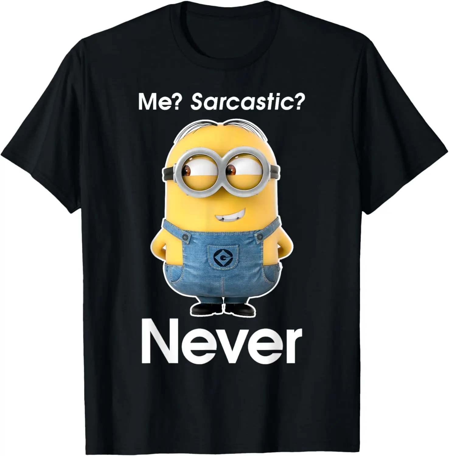 

MINISO X Despicable Me Minions Me Sarcastic Never Graphic T-Shirt T-Shirt