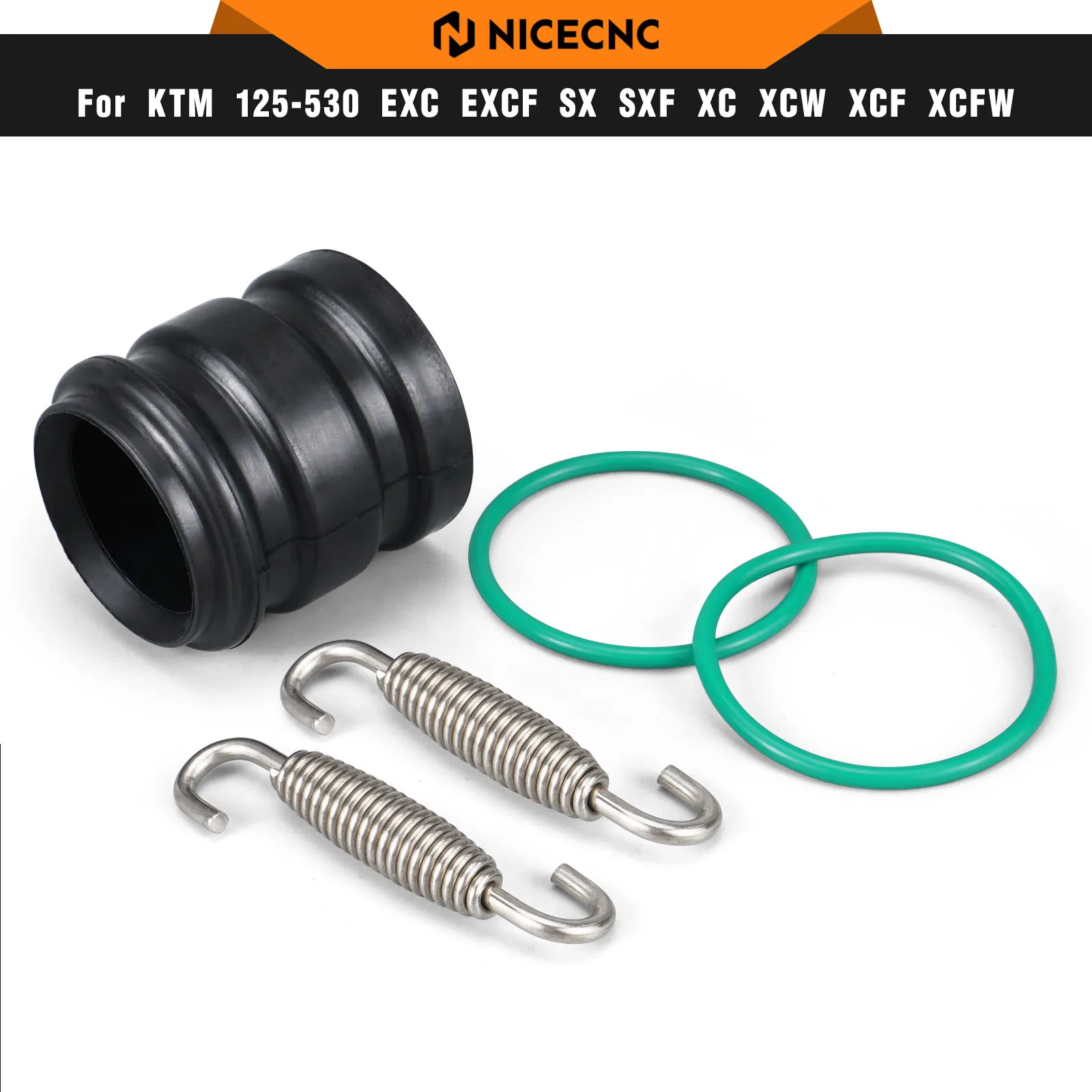 

NICECNC For Beta RR 300 RR 250 2013-2023 Exhaust Coupler Kit Muffler Tailpipe Rubber Seal For KTM EXC 300 250 XCW MXC XC SX 6D