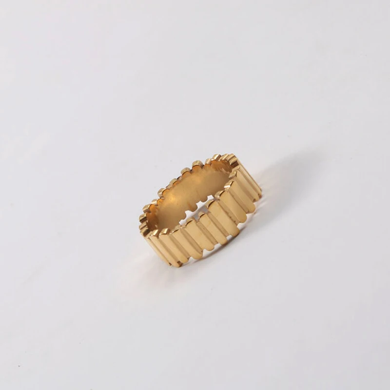 Line pave band rings stainless steel rings for women minimalist simple stainless steel jewelry non tarnish jewelry 2024