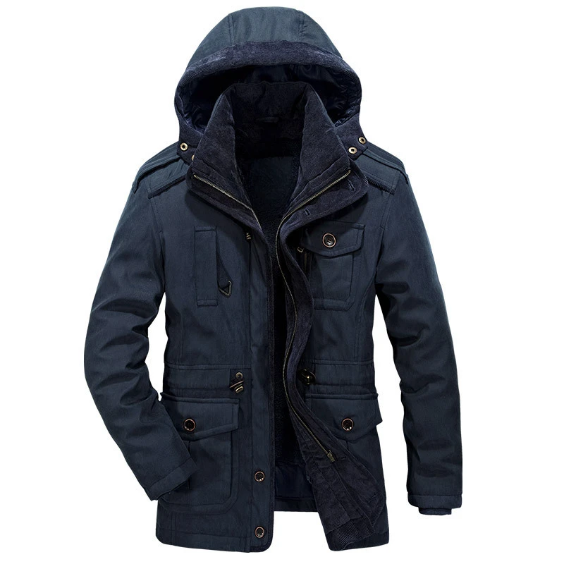 Winter Men's Pile Jacket Outdoor Coat Men's Thermal Hooded Casual New Coat Thermal Thick Jacket Men Military New Jacket Parkas