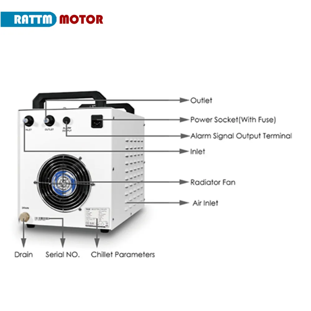 S&A CW3000 Industrial Water Chiller for CO2 Laser Engraving Cutting Machine Cooling 60W 80W Laser Tube DG110V AG220V, CNC Router