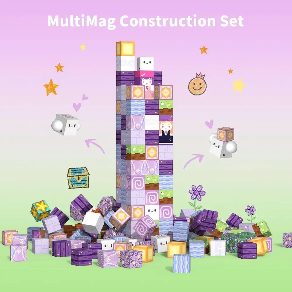 자석 블록 - 120피스 몬테소리 STEM 장난감, 3-8세 어린이용, 유아 및 감각 놀이에 이상적