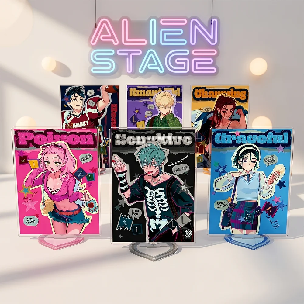 ALIEN STAGE 15CM Acrylic Stand Keychain Anime Stand Mizi Till Ivan Luka Sua Hyuna Find Your Plus One Desk Decor