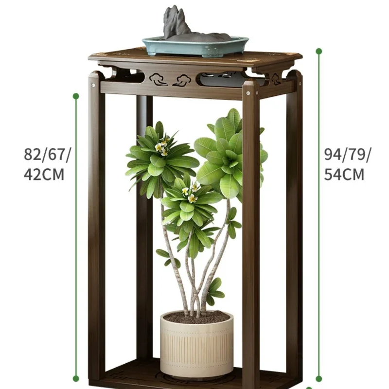 中国の植木鉢スタンド,床から天井までの装飾的な盆栽スタンド,ヴィンテージの部屋の植物,伝統的な装飾的な盆栽ラック