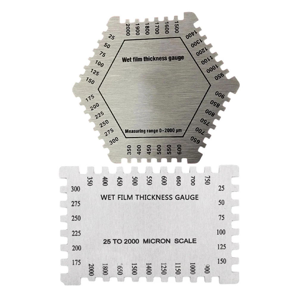 Hexagonal Wet Film Comb Gauge 25-2000um Stainless Steel Paint Thickness Meter For Construction Chemicals