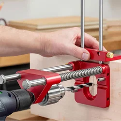 Guida per trapano a linea automatica localizzatore di punte per trapano portatile per la lavorazione del legno posizionatore preciso per perforatore strumento di guida per modello di trapano a linea automatica