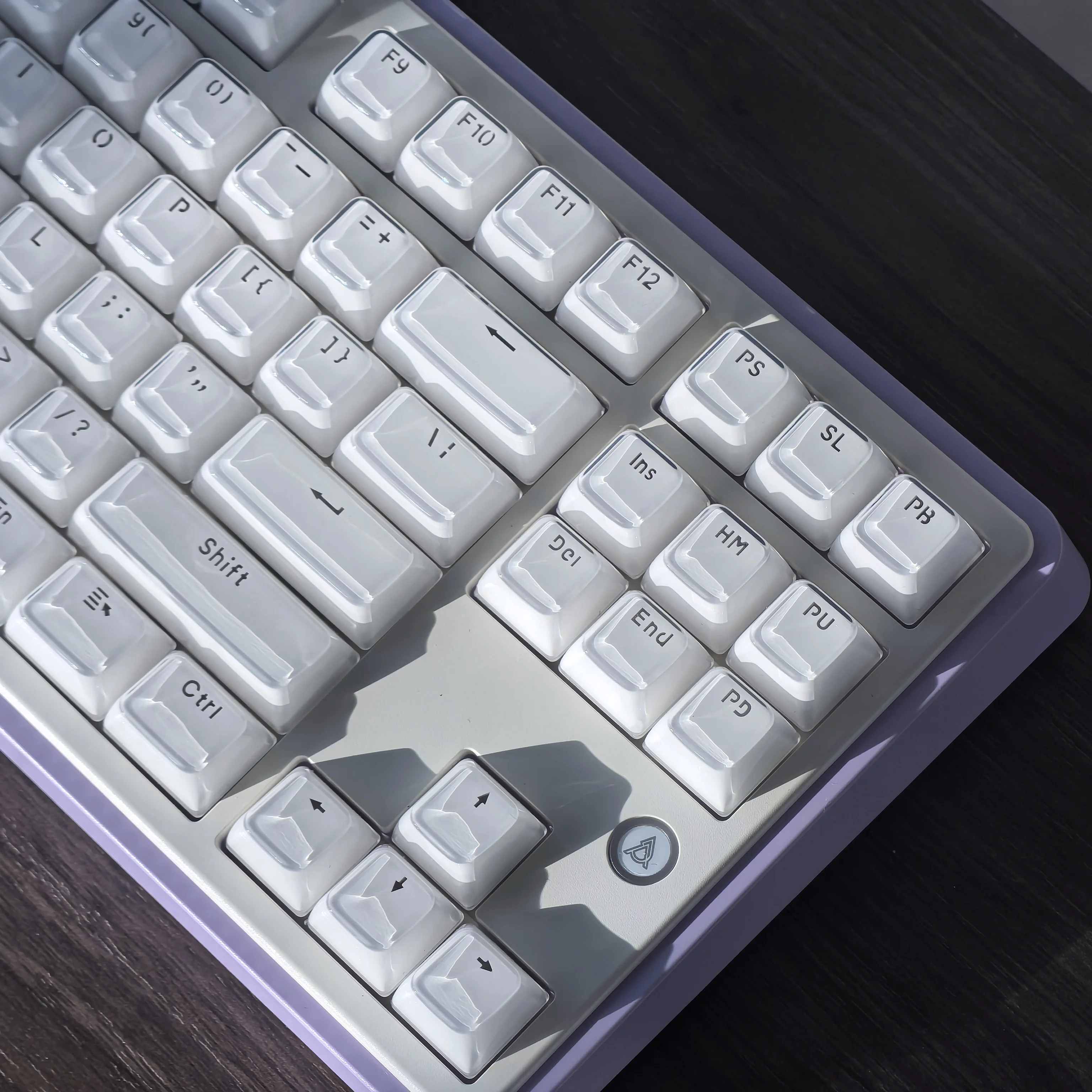 Teclas de gelatina con textura de cristal, teclas de teclado personalizadas translúcidas con carácter Oem, blanco, rosa, azul y morado, 136 teclas