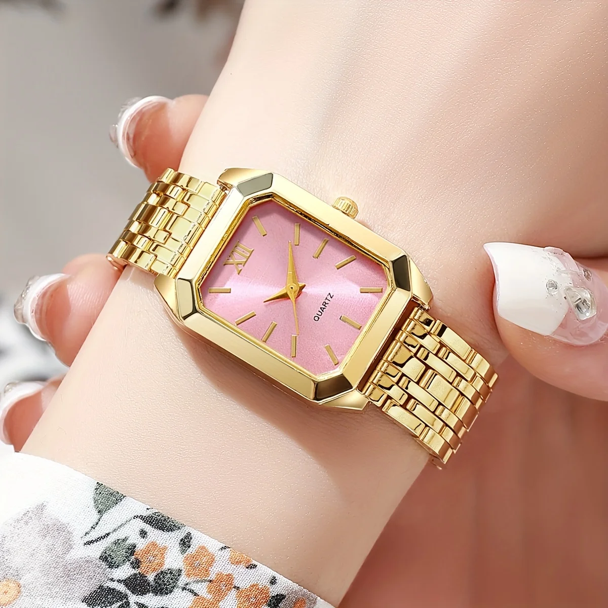 1pc Women's Luxury Square Watch Quartz Movement, Fashionable Wristwatch for Casual & Formal Occasions, Casual Wristwatch