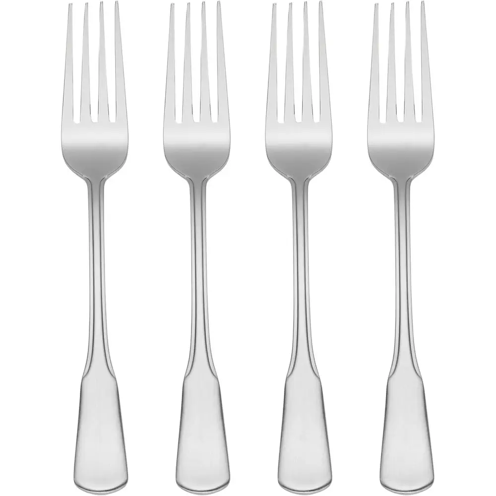 

Everyday 4-Piece Dinner Fork Set, 18/0 Stainless Steel, Rust-Resistant, Dishwasher Safe