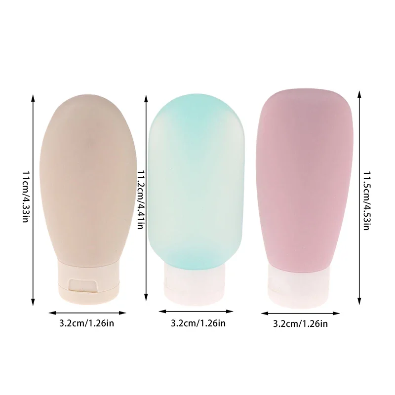 3/4 قطعة زجاجة إعادة الملء 60 مللي PE غسول الحاويات أنبوبة ضغط زجاجة فارغة المحمولة السفر مانعة للتسرب شامبو استحمام زجاجة هلام