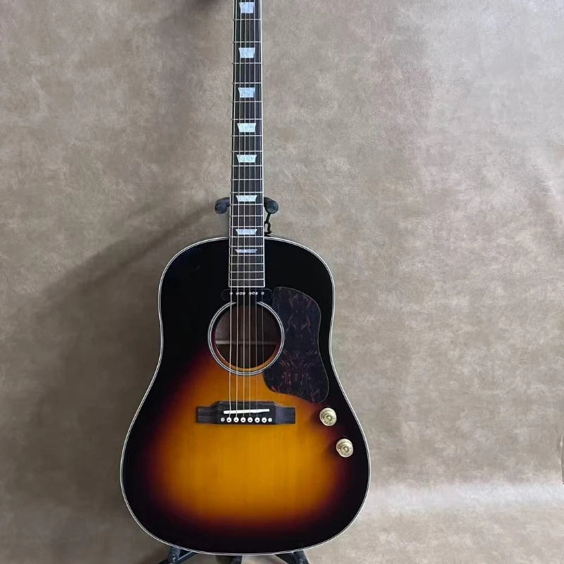 

Акустическая гитара Sunburst Finish Jumbo 160 Solid Top, 6 струн, ручной работы, со звукоснимателем, бесплатная доставка, отличный товар