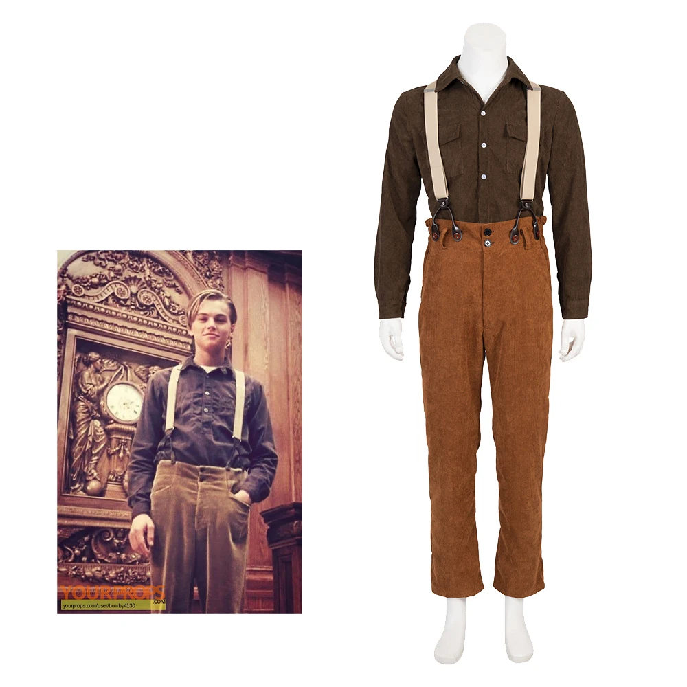 

Titanic Jack Dawson Cosplay Costume Jack Tops Pants Overalls Gentleman Outfits Full Set Adult Men Halloween Carnival Suit