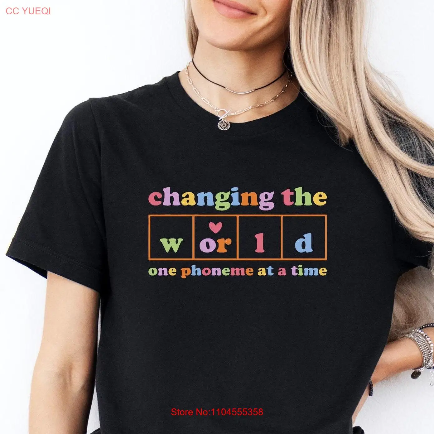 Changing The World One Phoneme At A Time T Shirt Science Of Reading Dyslexia Teacher Kindergarten long or short sleeves