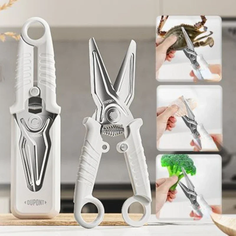 420J2 Stainless Steel Multi-function Household Scissor Kitchen Broiler Bone Hairy Crab Scissors Kitchen Gadgets and Accessories