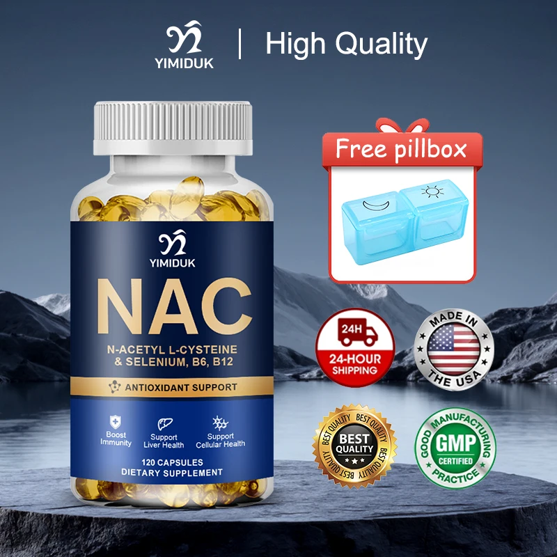 

Premium NAC Capsules, with Vitamin B6, Support Antioxidant, Natural Detoxification, Immune, Skin, Overall Vitality, Gluten-Free