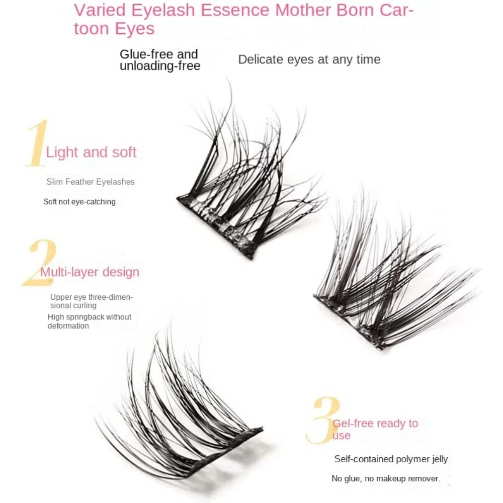 ขนตาปลอมแบบไม่ต้องใช้กาว รูปทรงไขว้ ดีไซน์สร้างสรรค์ รูปทรงปีกเฉียง ติดทนนาน