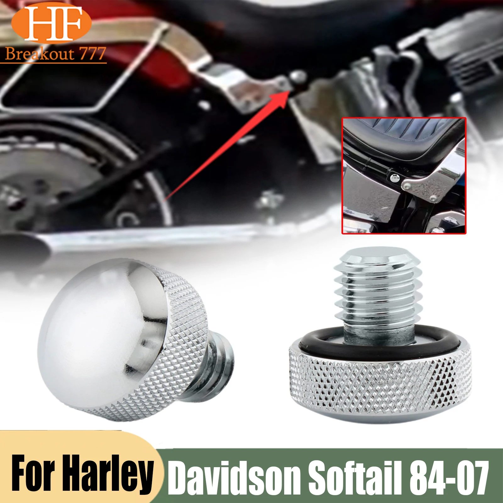Комплект из 1 пары болтов для сиденья Harley Davidson Softail 1984-2007 гг.