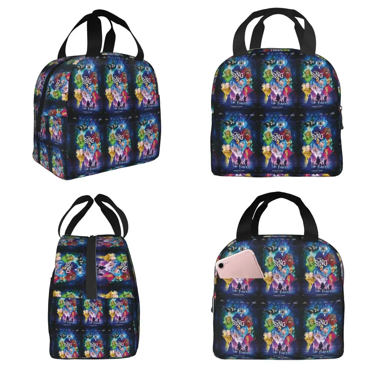 Movie Sing 2 Isolierte Lunchtasche für Damen, Büro-Kühltasche, Thermo-Lebensmittelbox, tragbare Lunchboxen, Behälter