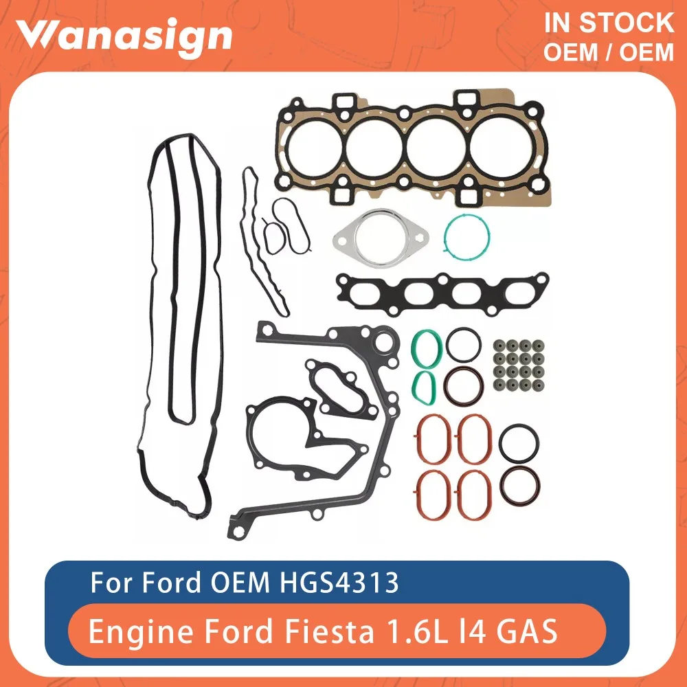 Engine Head Full Gasket Set Fit 1.6 L For Ford Fiesta 1.6L l4 GAS DOHC 2011-2016 HGS4313