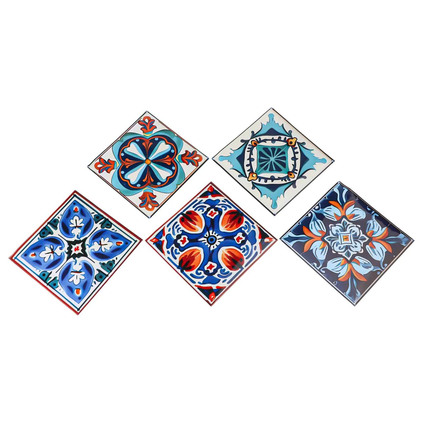 For Bathrooms DIY Home Decor Moroccan Tile Stickers 15*15cm Removable Wall Decoration Stickers Stain Covering Versatile Use