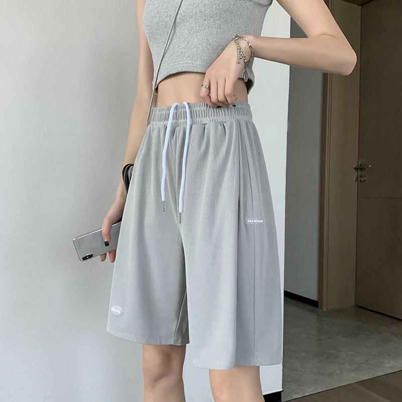 

Women Plus Size High Waist Loose Shorts Short SweatPants Streetwear Womens Shorts 2023 Hot Summer Casual Ice Silk Biker Shorts