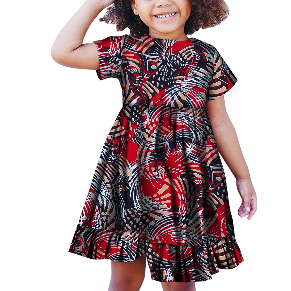 Summer Children Short Sleeves Dresses Traditional African Clothing Riche girl Kids Clothes Girls Dresses WYT310